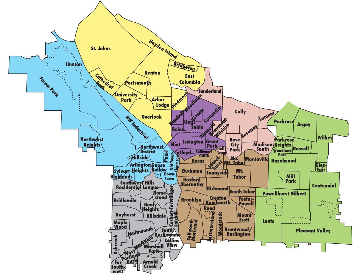mapu Portland a okolie