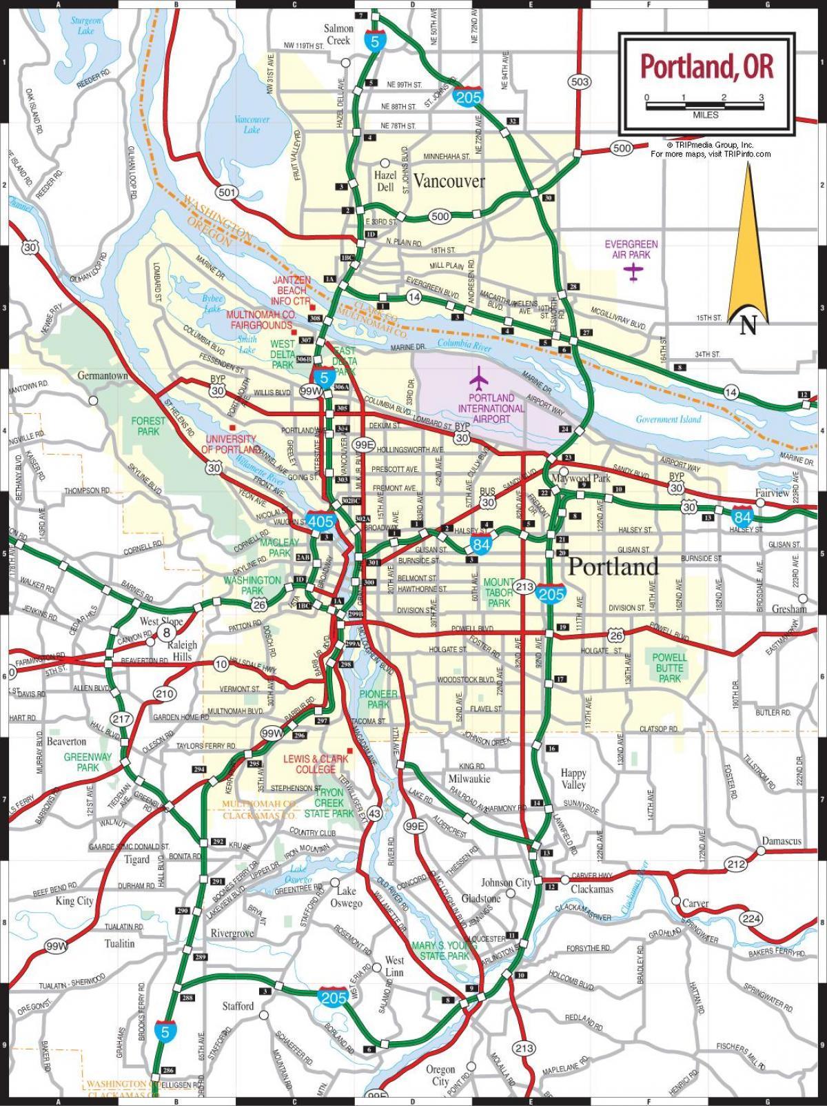 mapu Portland alebo oblasti