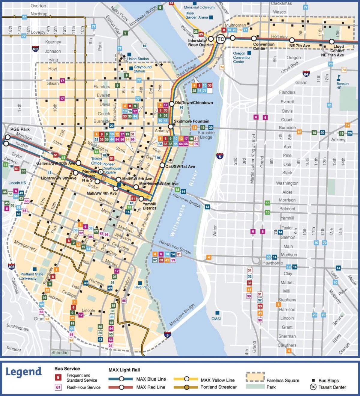 tranzit mapu Portland