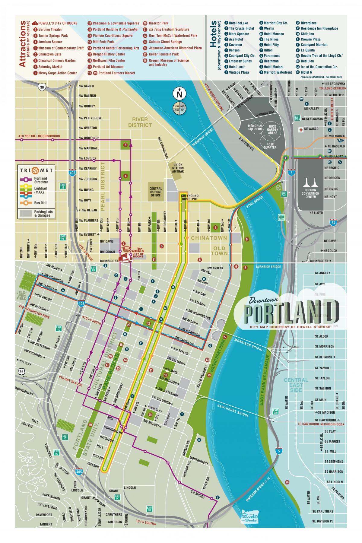 Portland vyhliadkové mapu