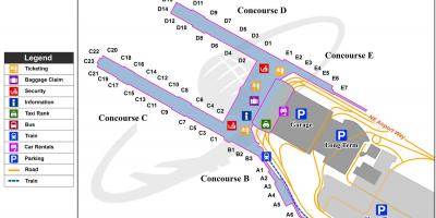 Mapa medzinárodné letisko Portland