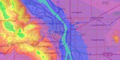Portland Oregon nadmorskej mapu